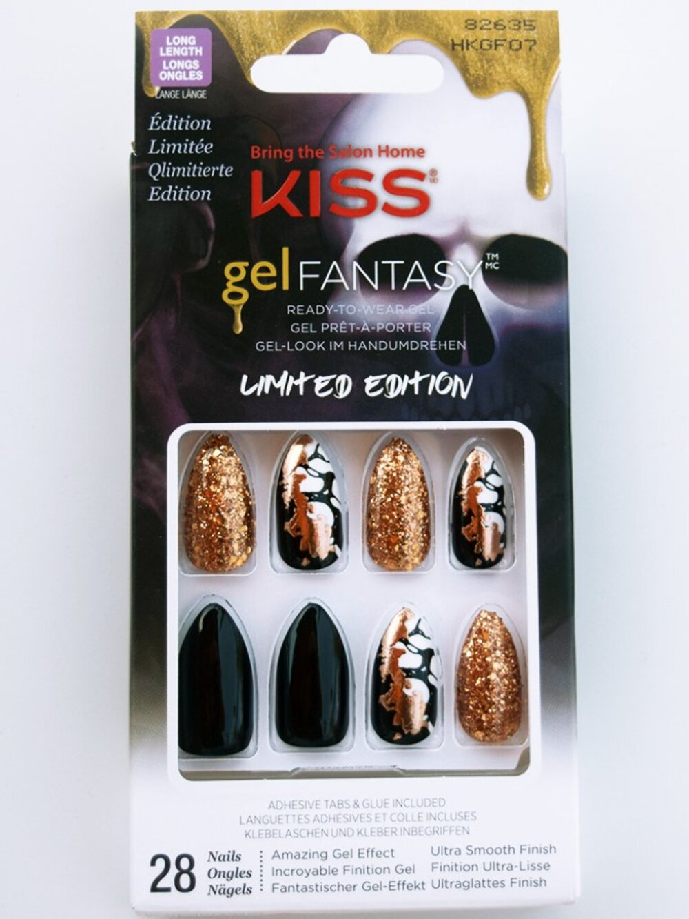 KISS Special Design Halloween Nails Medium Length - Pumpkin Light